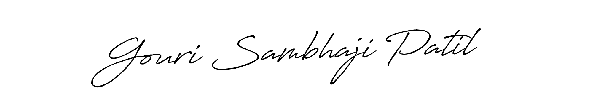 This is the best signature style for the Gouri Sambhaji Patil name. Also you like these signature font (Antro_Vectra_Bolder). Mix name signature. Gouri Sambhaji Patil signature style 7 images and pictures png