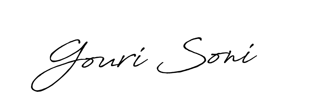 Design your own signature with our free online signature maker. With this signature software, you can create a handwritten (Antro_Vectra_Bolder) signature for name Gouri Soni. Gouri Soni signature style 7 images and pictures png
