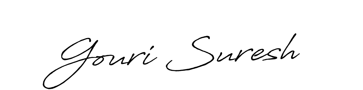 Create a beautiful signature design for name Gouri Suresh. With this signature (Antro_Vectra_Bolder) fonts, you can make a handwritten signature for free. Gouri Suresh signature style 7 images and pictures png