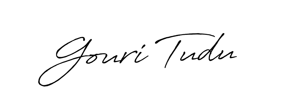 The best way (Antro_Vectra_Bolder) to make a short signature is to pick only two or three words in your name. The name Gouri Tudu include a total of six letters. For converting this name. Gouri Tudu signature style 7 images and pictures png