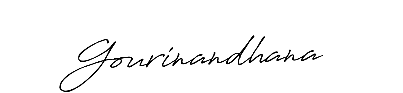 Use a signature maker to create a handwritten signature online. With this signature software, you can design (Antro_Vectra_Bolder) your own signature for name Gourinandhana. Gourinandhana signature style 7 images and pictures png