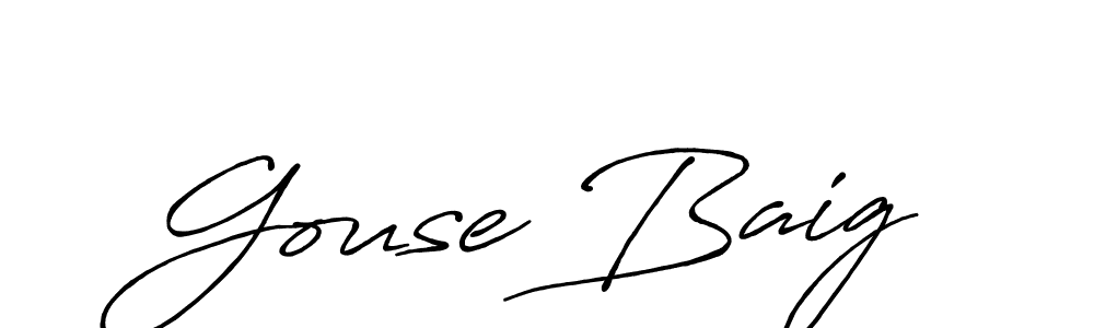 How to make Gouse Baig name signature. Use Antro_Vectra_Bolder style for creating short signs online. This is the latest handwritten sign. Gouse Baig signature style 7 images and pictures png