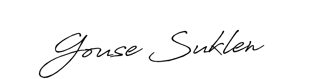 How to make Gouse Suklen name signature. Use Antro_Vectra_Bolder style for creating short signs online. This is the latest handwritten sign. Gouse Suklen signature style 7 images and pictures png