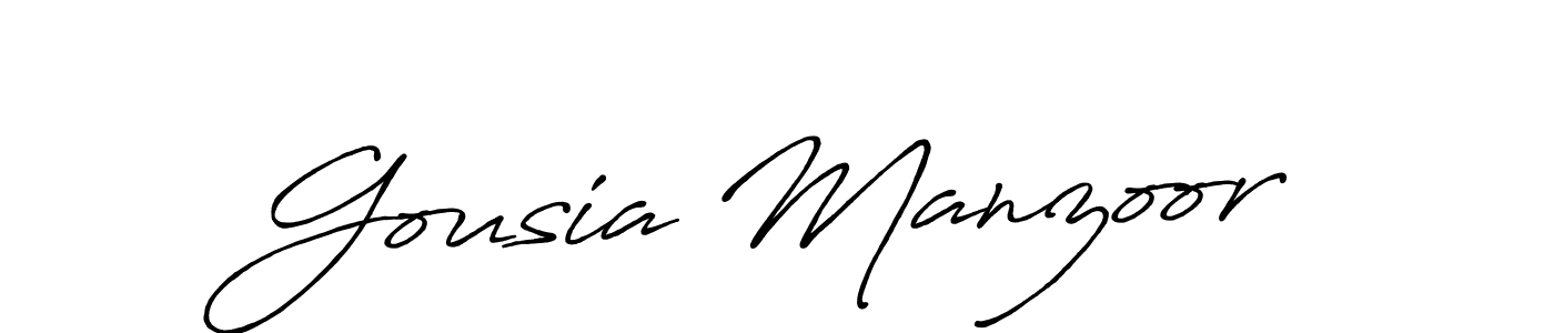 The best way (Antro_Vectra_Bolder) to make a short signature is to pick only two or three words in your name. The name Gousia Manzoor include a total of six letters. For converting this name. Gousia Manzoor signature style 7 images and pictures png