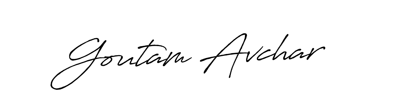 Create a beautiful signature design for name Goutam Avchar. With this signature (Antro_Vectra_Bolder) fonts, you can make a handwritten signature for free. Goutam Avchar signature style 7 images and pictures png