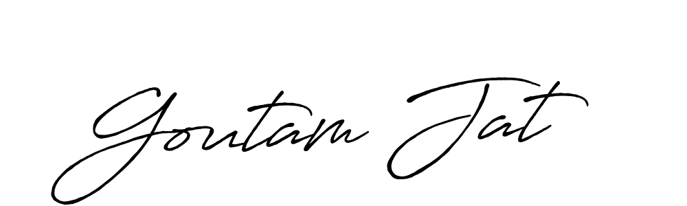 You should practise on your own different ways (Antro_Vectra_Bolder) to write your name (Goutam Jat) in signature. don't let someone else do it for you. Goutam Jat signature style 7 images and pictures png
