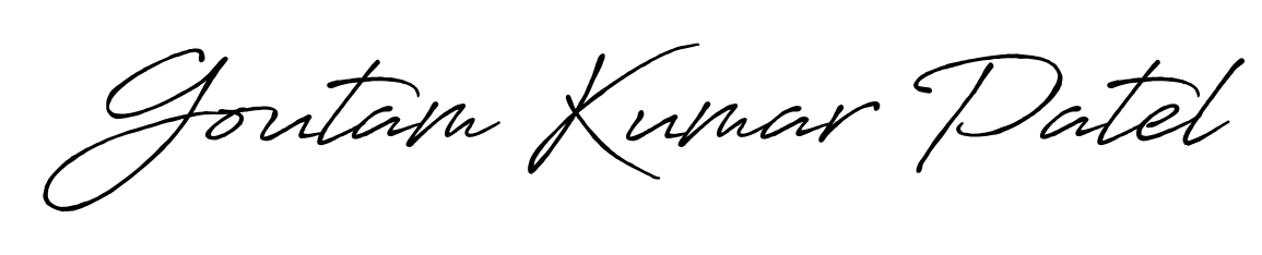 Explore multiple handwriting variations for Goutam Kumar Patel including this stunning Antro_Vectra_Bolder design. Free to use across all platforms. Goutam Kumar Patel signature style 7 images and pictures png
