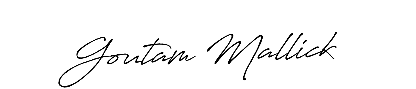 You should practise on your own different ways (Antro_Vectra_Bolder) to write your name (Goutam Mallick) in signature. don't let someone else do it for you. Goutam Mallick signature style 7 images and pictures png
