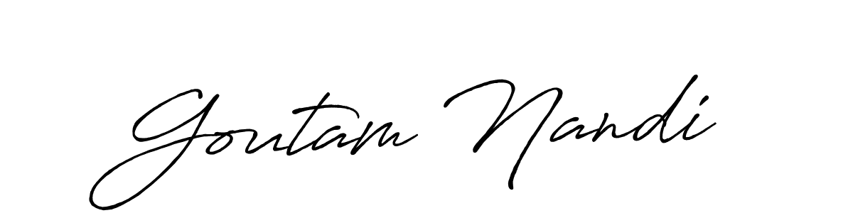 Make a beautiful signature design for name Goutam Nandi. With this signature (Antro_Vectra_Bolder) style, you can create a handwritten signature for free. Goutam Nandi signature style 7 images and pictures png