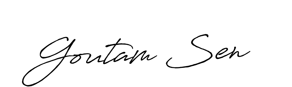 Goutam Sen stylish signature style. Best Handwritten Sign (Antro_Vectra_Bolder) for my name. Handwritten Signature Collection Ideas for my name Goutam Sen. Goutam Sen signature style 7 images and pictures png