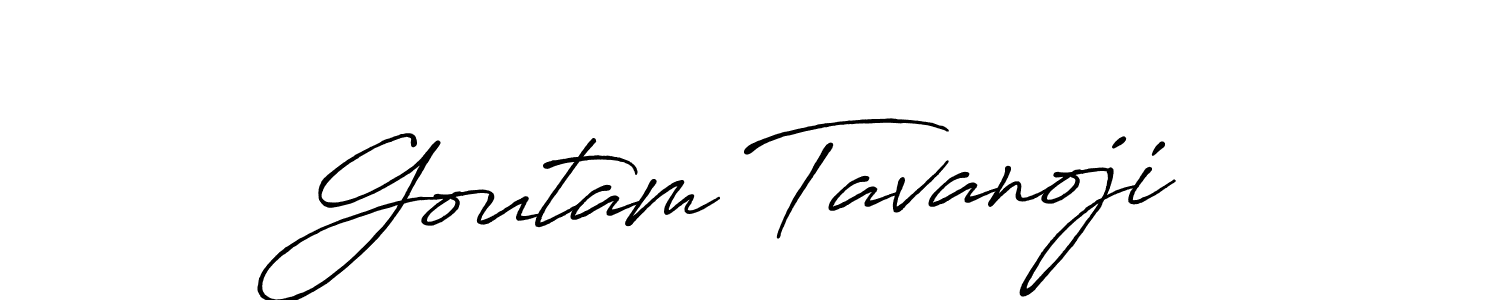 Make a beautiful signature design for name Goutam Tavanoji. With this signature (Antro_Vectra_Bolder) style, you can create a handwritten signature for free. Goutam Tavanoji signature style 7 images and pictures png