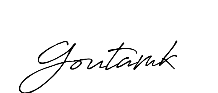 You should practise on your own different ways (Antro_Vectra_Bolder) to write your name (Goutamk) in signature. don't let someone else do it for you. Goutamk signature style 7 images and pictures png