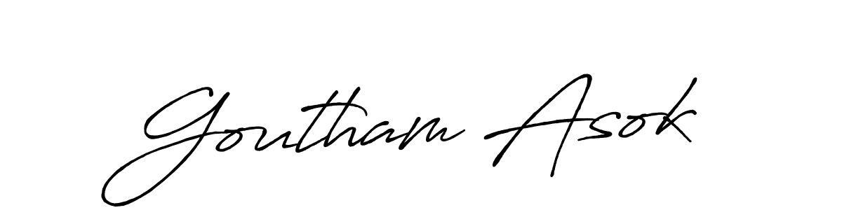 You can use this online signature creator to create a handwritten signature for the name Goutham Asok. This is the best online autograph maker. Goutham Asok signature style 7 images and pictures png