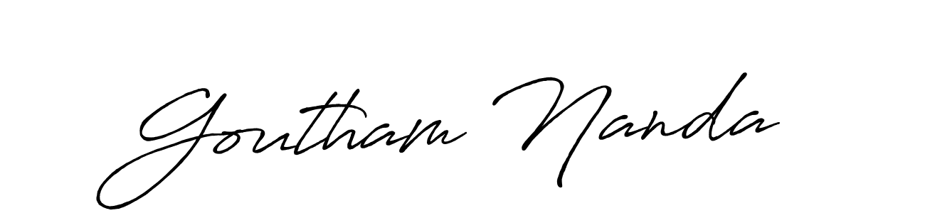 How to make Goutham Nanda signature? Antro_Vectra_Bolder is a professional autograph style. Create handwritten signature for Goutham Nanda name. Goutham Nanda signature style 7 images and pictures png