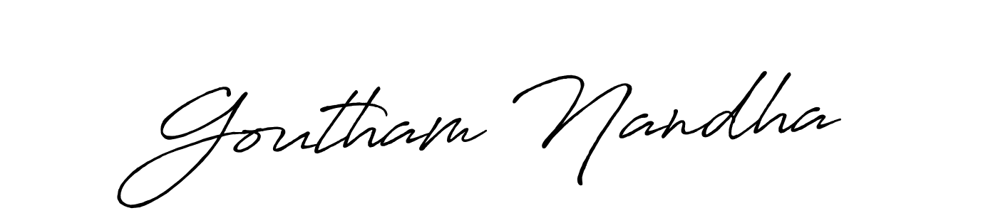 Goutham Nandha stylish signature style. Best Handwritten Sign (Antro_Vectra_Bolder) for my name. Handwritten Signature Collection Ideas for my name Goutham Nandha. Goutham Nandha signature style 7 images and pictures png