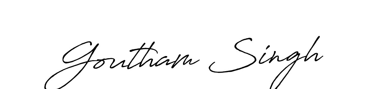 Goutham Singh stylish signature style. Best Handwritten Sign (Antro_Vectra_Bolder) for my name. Handwritten Signature Collection Ideas for my name Goutham Singh. Goutham Singh signature style 7 images and pictures png