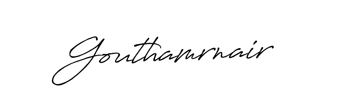 Also we have Gouthamrnair name is the best signature style. Create professional handwritten signature collection using Antro_Vectra_Bolder autograph style. Gouthamrnair signature style 7 images and pictures png