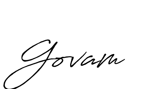 Design your own signature with our free online signature maker. With this signature software, you can create a handwritten (Antro_Vectra_Bolder) signature for name Govam. Govam signature style 7 images and pictures png