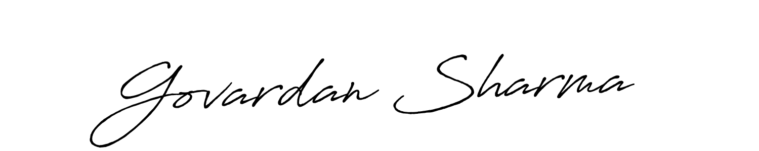 How to make Govardan Sharma name signature. Use Antro_Vectra_Bolder style for creating short signs online. This is the latest handwritten sign. Govardan Sharma signature style 7 images and pictures png