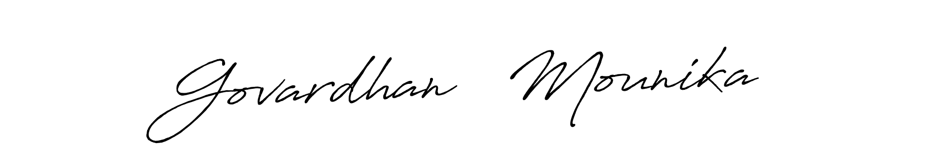 How to make Govardhan   Mounika signature? Antro_Vectra_Bolder is a professional autograph style. Create handwritten signature for Govardhan   Mounika name. Govardhan   Mounika signature style 7 images and pictures png