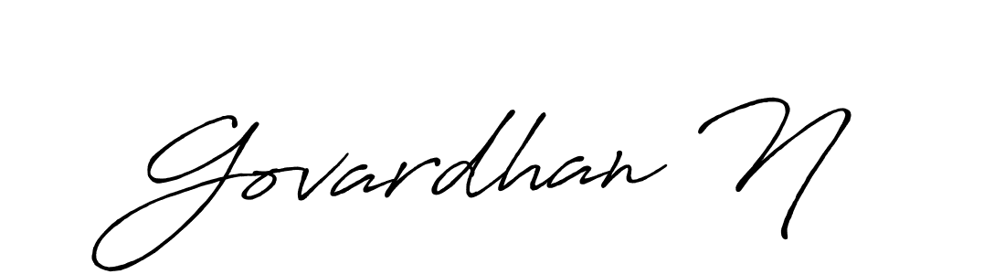 Make a beautiful signature design for name Govardhan N. With this signature (Antro_Vectra_Bolder) style, you can create a handwritten signature for free. Govardhan N signature style 7 images and pictures png