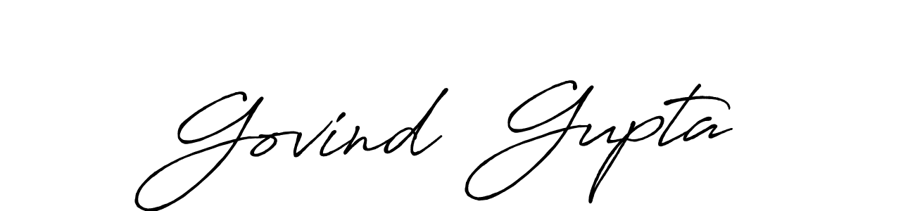 Create a beautiful signature design for name Govind  Gupta. With this signature (Antro_Vectra_Bolder) fonts, you can make a handwritten signature for free. Govind  Gupta signature style 7 images and pictures png