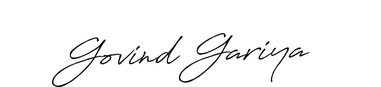 Make a beautiful signature design for name Govind Gariya. With this signature (Antro_Vectra_Bolder) style, you can create a handwritten signature for free. Govind Gariya signature style 7 images and pictures png