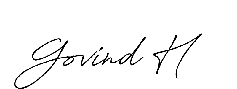 The best way (Antro_Vectra_Bolder) to make a short signature is to pick only two or three words in your name. The name Govind H include a total of six letters. For converting this name. Govind H signature style 7 images and pictures png