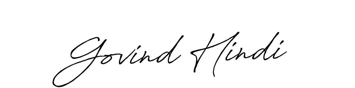 Create a beautiful signature design for name Govind Hindi. With this signature (Antro_Vectra_Bolder) fonts, you can make a handwritten signature for free. Govind Hindi signature style 7 images and pictures png