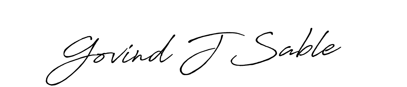 How to make Govind J Sable name signature. Use Antro_Vectra_Bolder style for creating short signs online. This is the latest handwritten sign. Govind J Sable signature style 7 images and pictures png