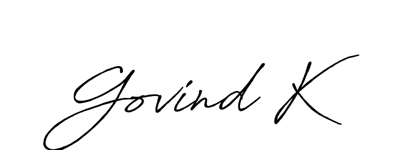Govind K stylish signature style. Best Handwritten Sign (Antro_Vectra_Bolder) for my name. Handwritten Signature Collection Ideas for my name Govind K. Govind K signature style 7 images and pictures png