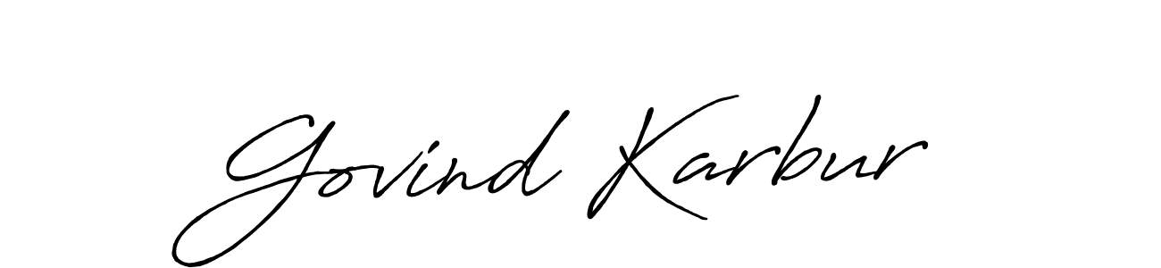 How to make Govind Karbur name signature. Use Antro_Vectra_Bolder style for creating short signs online. This is the latest handwritten sign. Govind Karbur signature style 7 images and pictures png