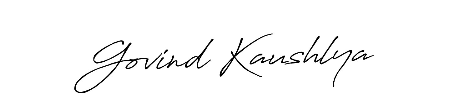 Create a beautiful signature design for name Govind Kaushlya. With this signature (Antro_Vectra_Bolder) fonts, you can make a handwritten signature for free. Govind Kaushlya signature style 7 images and pictures png