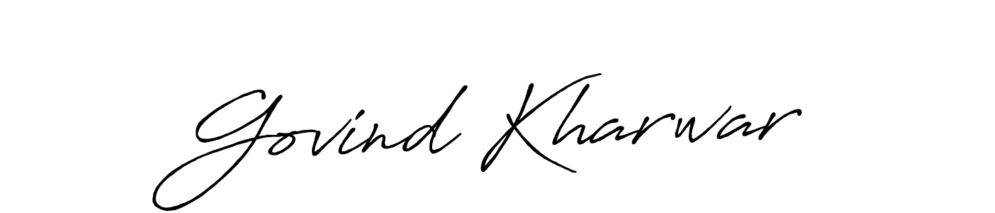 Create a beautiful signature design for name Govind Kharwar. With this signature (Antro_Vectra_Bolder) fonts, you can make a handwritten signature for free. Govind Kharwar signature style 7 images and pictures png