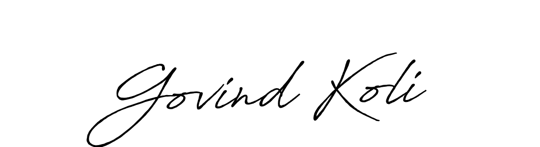 How to make Govind Koli signature? Antro_Vectra_Bolder is a professional autograph style. Create handwritten signature for Govind Koli name. Govind Koli signature style 7 images and pictures png