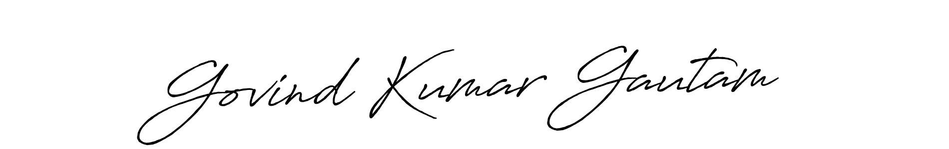 Create a beautiful signature design for name Govind Kumar Gautam. With this signature (Antro_Vectra_Bolder) fonts, you can make a handwritten signature for free. Govind Kumar Gautam signature style 7 images and pictures png