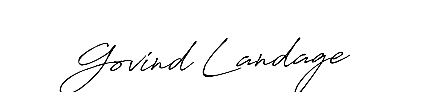 Make a beautiful signature design for name Govind Landage. With this signature (Antro_Vectra_Bolder) style, you can create a handwritten signature for free. Govind Landage signature style 7 images and pictures png