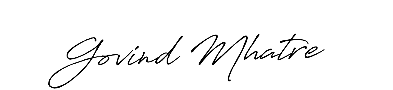 Create a beautiful signature design for name Govind Mhatre. With this signature (Antro_Vectra_Bolder) fonts, you can make a handwritten signature for free. Govind Mhatre signature style 7 images and pictures png