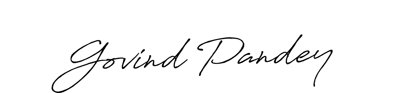 Use a signature maker to create a handwritten signature online. With this signature software, you can design (Antro_Vectra_Bolder) your own signature for name Govind Pandey. Govind Pandey signature style 7 images and pictures png
