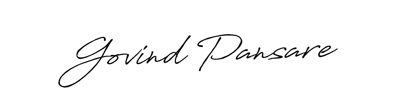 Create a beautiful signature design for name Govind Pansare. With this signature (Antro_Vectra_Bolder) fonts, you can make a handwritten signature for free. Govind Pansare signature style 7 images and pictures png