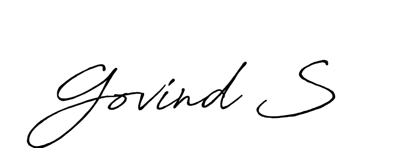 Also You can easily find your signature by using the search form. We will create Govind S name handwritten signature images for you free of cost using Antro_Vectra_Bolder sign style. Govind S signature style 7 images and pictures png