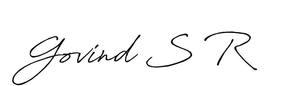 The best way (Antro_Vectra_Bolder) to make a short signature is to pick only two or three words in your name. The name Govind S R include a total of six letters. For converting this name. Govind S R signature style 7 images and pictures png