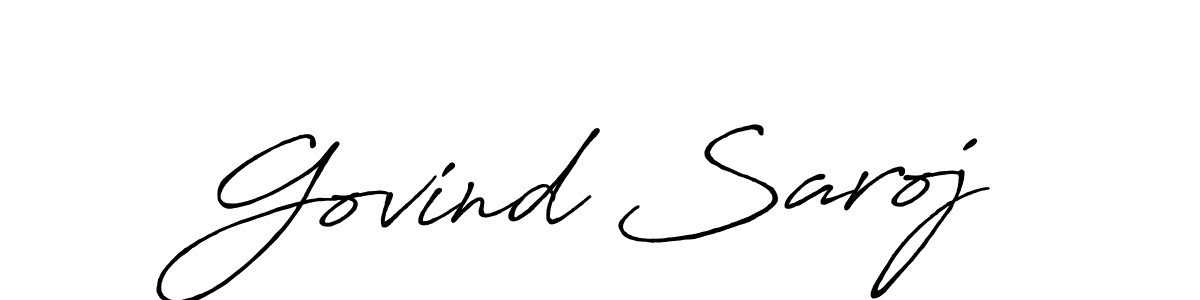 Make a beautiful signature design for name Govind Saroj. With this signature (Antro_Vectra_Bolder) style, you can create a handwritten signature for free. Govind Saroj signature style 7 images and pictures png