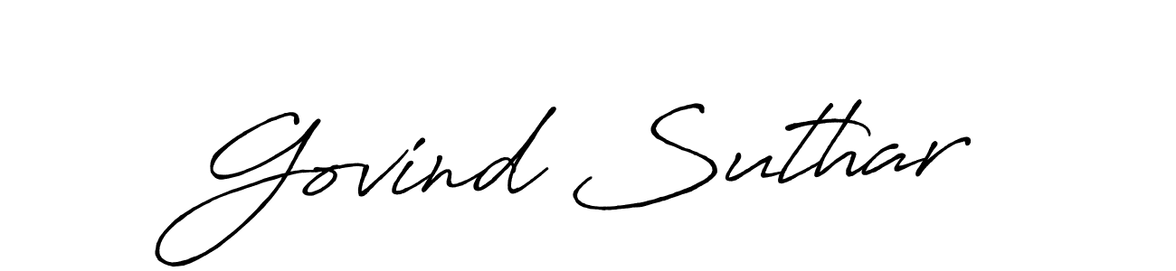You should practise on your own different ways (Antro_Vectra_Bolder) to write your name (Govind Suthar) in signature. don't let someone else do it for you. Govind Suthar signature style 7 images and pictures png