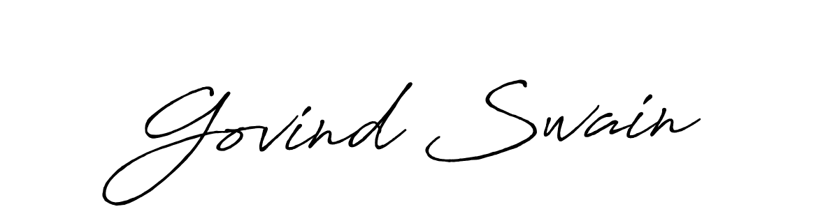 if you are searching for the best signature style for your name Govind Swain. so please give up your signature search. here we have designed multiple signature styles  using Antro_Vectra_Bolder. Govind Swain signature style 7 images and pictures png