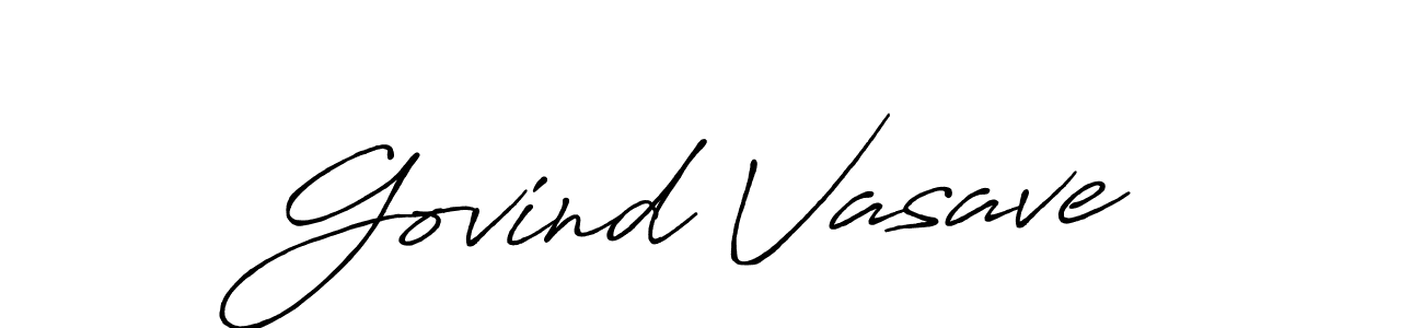 Govind Vasave stylish signature style. Best Handwritten Sign (Antro_Vectra_Bolder) for my name. Handwritten Signature Collection Ideas for my name Govind Vasave. Govind Vasave signature style 7 images and pictures png