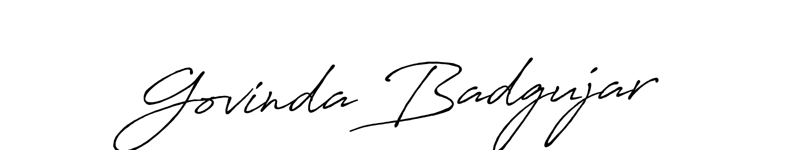 Use a signature maker to create a handwritten signature online. With this signature software, you can design (Antro_Vectra_Bolder) your own signature for name Govinda Badgujar. Govinda Badgujar signature style 7 images and pictures png