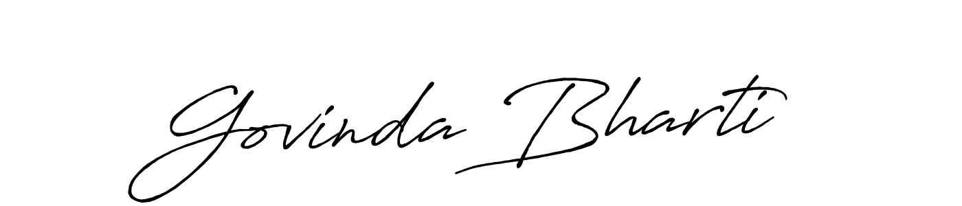 How to make Govinda Bharti signature? Antro_Vectra_Bolder is a professional autograph style. Create handwritten signature for Govinda Bharti name. Govinda Bharti signature style 7 images and pictures png