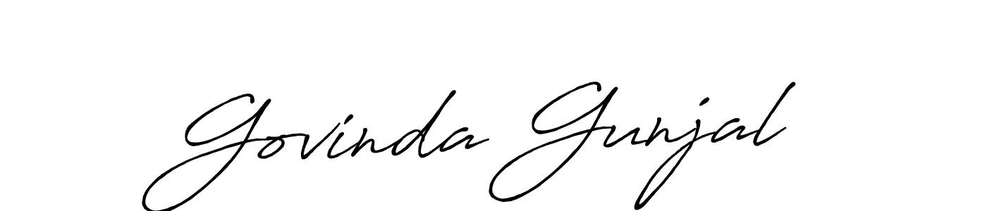 Also we have Govinda Gunjal name is the best signature style. Create professional handwritten signature collection using Antro_Vectra_Bolder autograph style. Govinda Gunjal signature style 7 images and pictures png