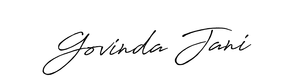 How to make Govinda Jani signature? Antro_Vectra_Bolder is a professional autograph style. Create handwritten signature for Govinda Jani name. Govinda Jani signature style 7 images and pictures png
